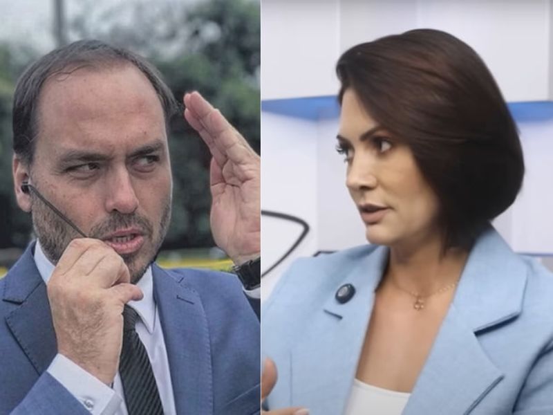 “Sou obrigada a conviver”, diz Michelle sobre Carlos Bolsonaro