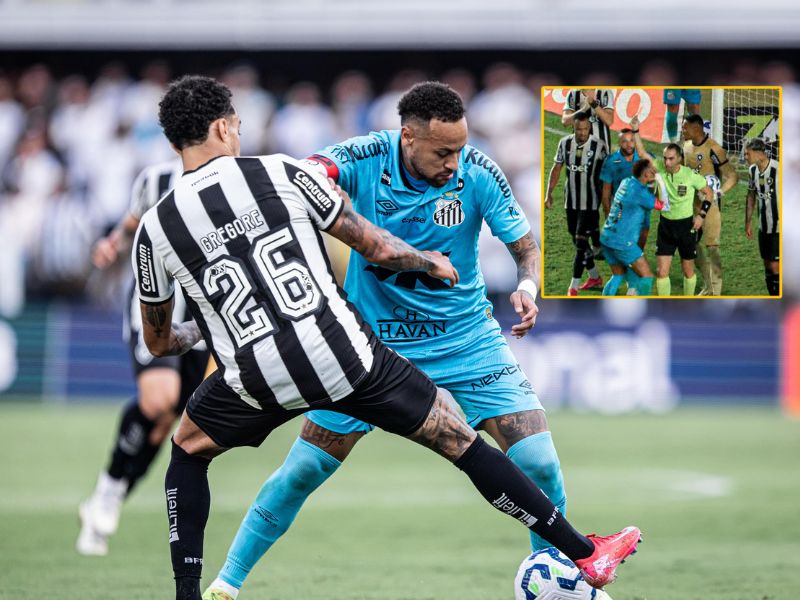 Neymar é expulso e Botafogo vence Santos no fim