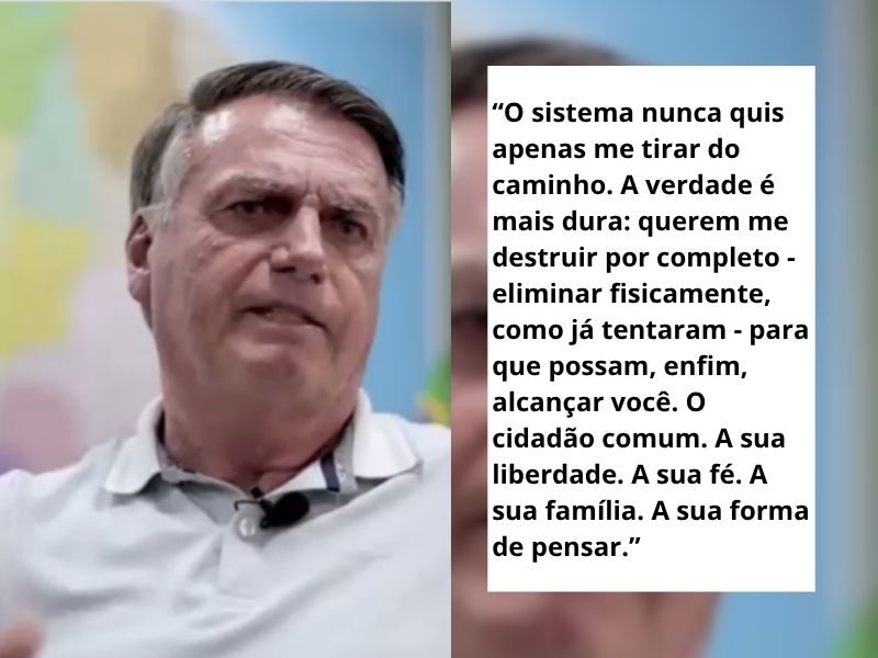 Bolsonaro diz que sistema quer 'destruí-lo por completo' para atingir cidadãos comuns