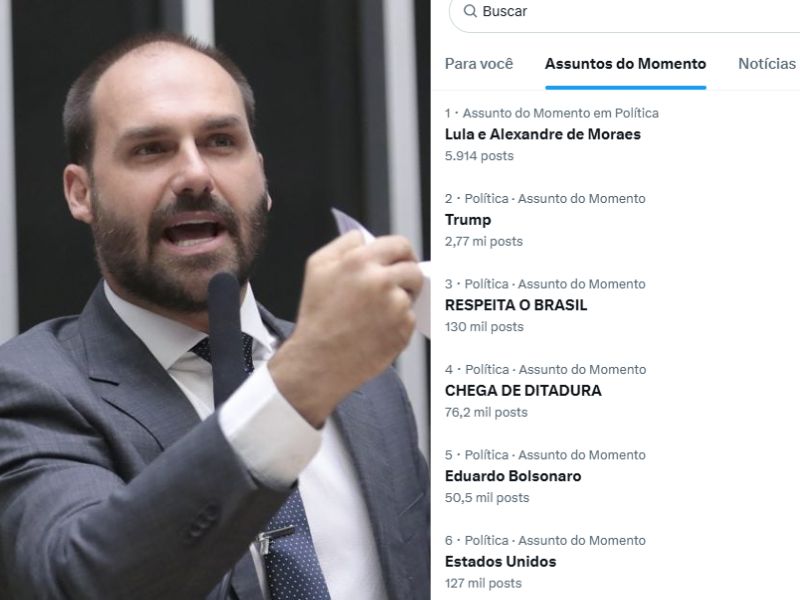Eduardo Bolsonaro apoia tarifa de Trump e diz que saída é anistia