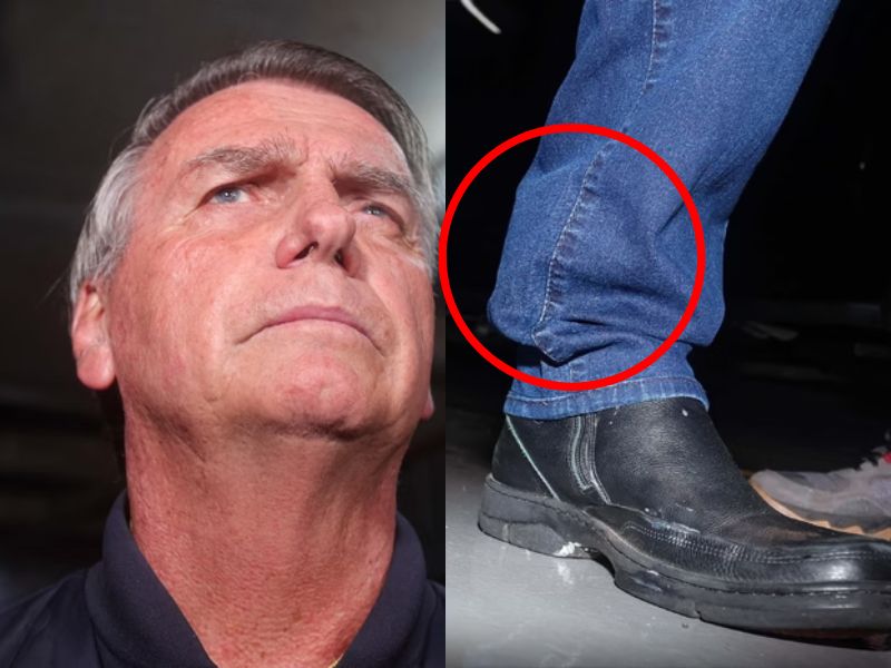 Imagens mostram Bolsonaro usando a tornozeleira eletrônica