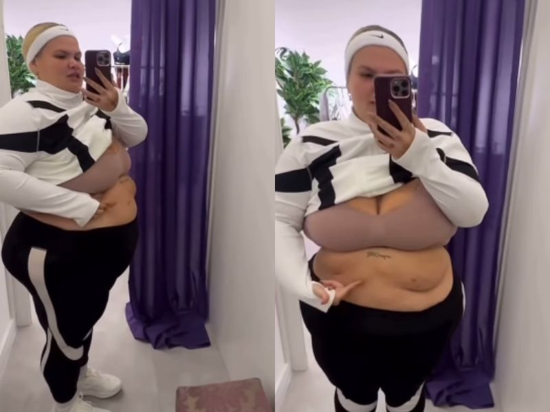 Thais Carla faz treino intenso e revela incômodo com excesso de pele após perder mais de 50 kg