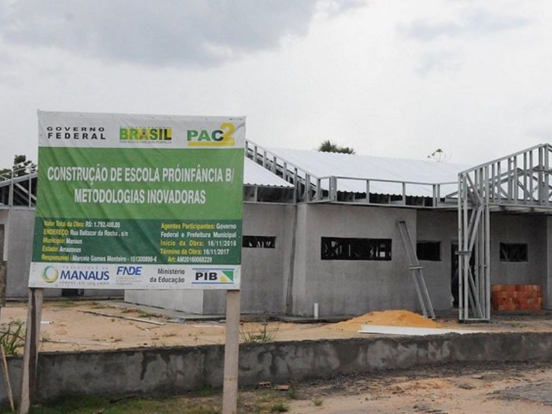 Manaus é contemplada com orçamento para novas creches, apesar de cinco obras paralisadas