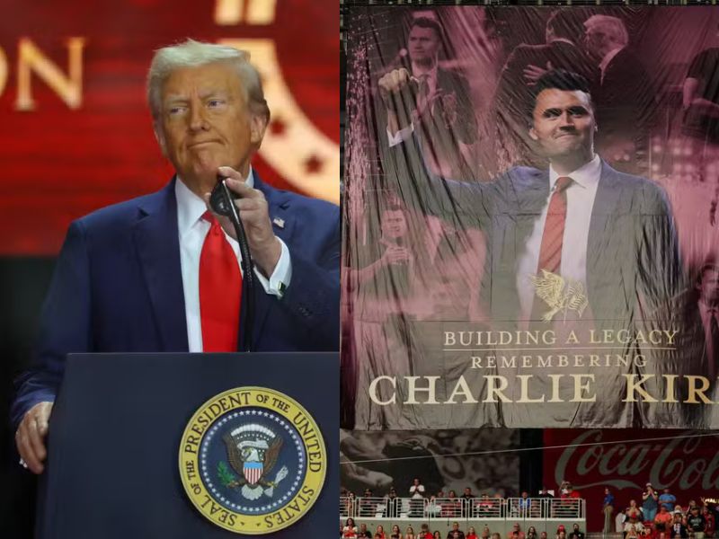 Em discurso aguardado, Trump homenageia Kirk em estádio no Arizona