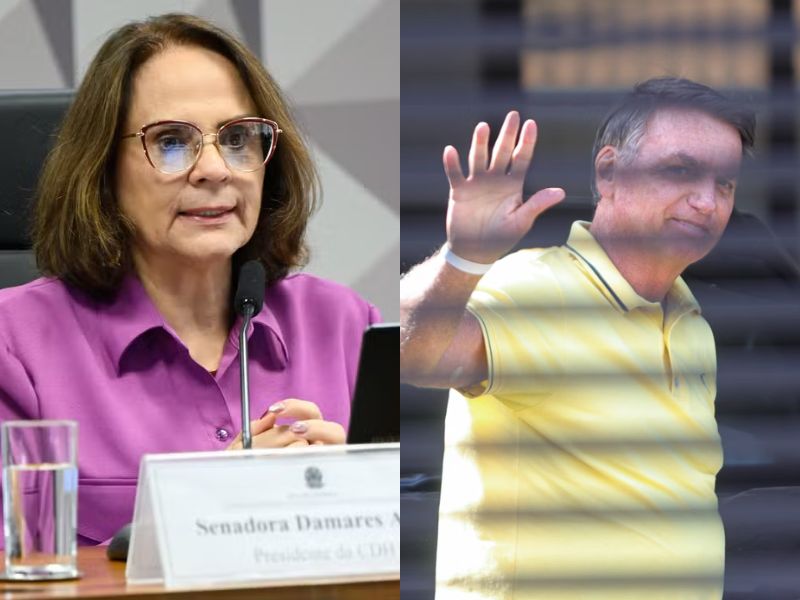 Em prisão domiciliar, Bolsonaro recebe visita de Damares Alves às vésperas de julgamento no STF