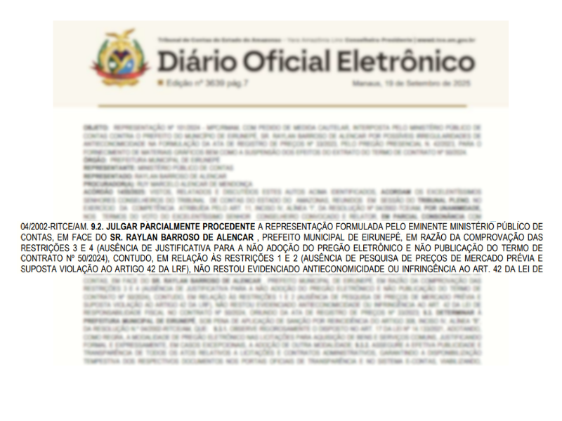 Ex-prefeito de Eirunepé sofre derrota tripla no TCE-AM por contratos irregulares e gastos excessivos