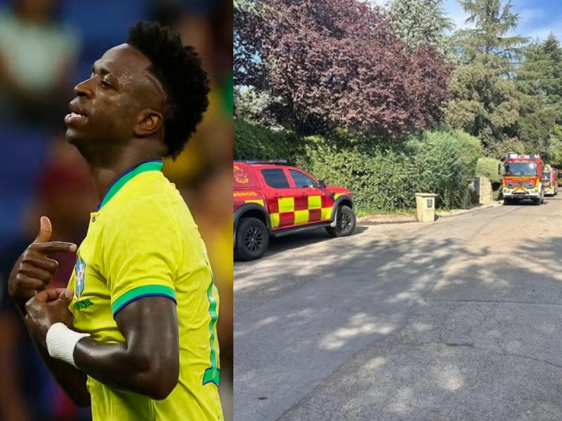Incêndio atinge mansão de Vinicius Jr. em Madrid, na Espanha