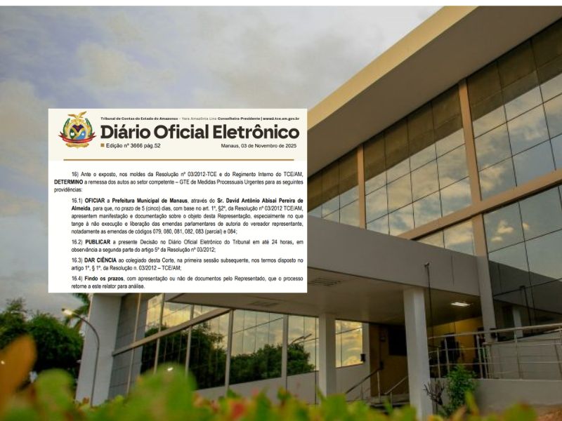 Prefeitura de Manaus deve justificar ao TCE-AM por que não pagou emendas de vereador