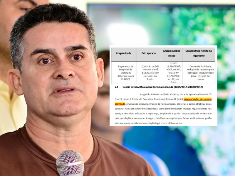 Relatório aponta 'rombo' em contas do AM na gestão interina de David Almeida