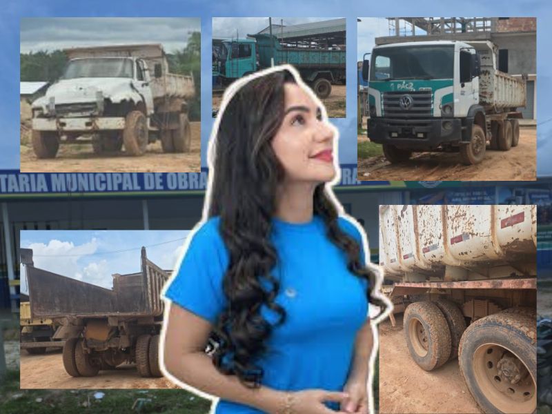 Sucateados, caminhões da prefeitura circulam sem placa em Jutaí